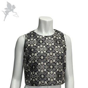 METALLIC Geometric Design Sparkle holiday crop top